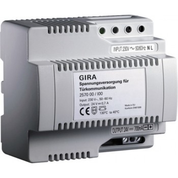 Dodatkowy zasilacz systemu domofonowego 24 V DC 700 mA Gira 257000