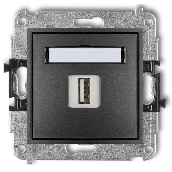 Gniazdo z USB MINI Karlik grafitowy