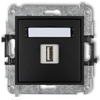 Gniazdo z USB MINI Karlik czarny mat