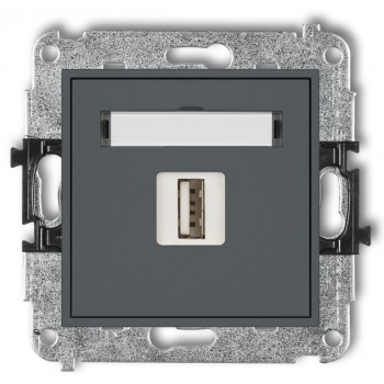 Gniazdo z USB MINI Karlik grafit mat