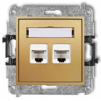 Gniazdo komputerowe podwójne UAE MINI Karlik złoty