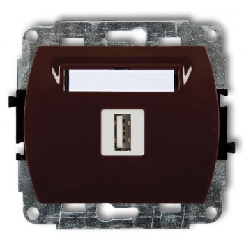 Gniazdo z USB Trend Karlik brązowy