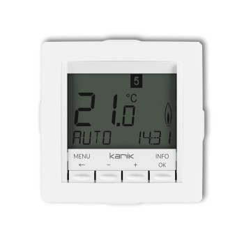Mechanizm uniwersalnego elektronicznego tygodniowego regulatora temperatury (podświetlenie niebieskie) Karlik Deco