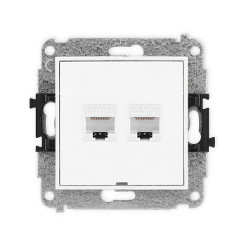 Mechanizm gniazda komputerowego podwójnego kat.6 2xRJ45  Mini Karlik