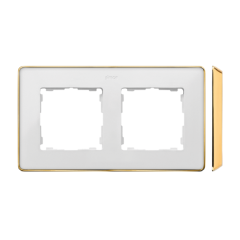 Ramka 82 Detail Simon Select biała złota podwójna