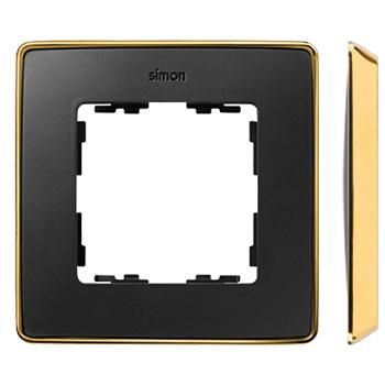 Ramka 82 Detail Simon Select grafit złoto pojedyncza
