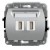 Gniazdo z USB podwójne Trend Karlik srebrny metalik