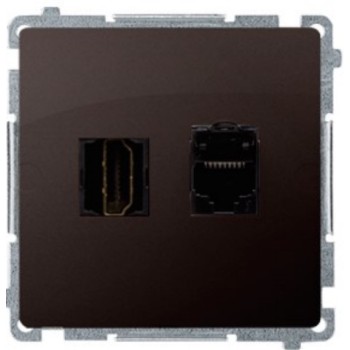 Gniazdo HDMI + komputerowe RJ45 kat.6 Simon Basic BMGHRJ45.01/47