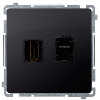 Gniazdo HDMI + komputerowe RJ45 kat.6 Simon Basic BMGHRJ45.01/28