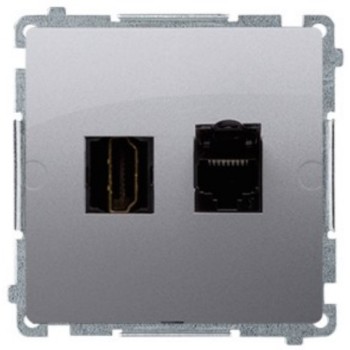 Gniazdo HDMI + komputerowe RJ45 kat.6 Simon Basic BMGHRJ45.01/21